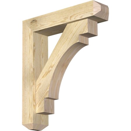 Merced Craftsman Rough Sawn Bracket W/ Offset Brace, Douglas Fir, 6W X 26D X 30H